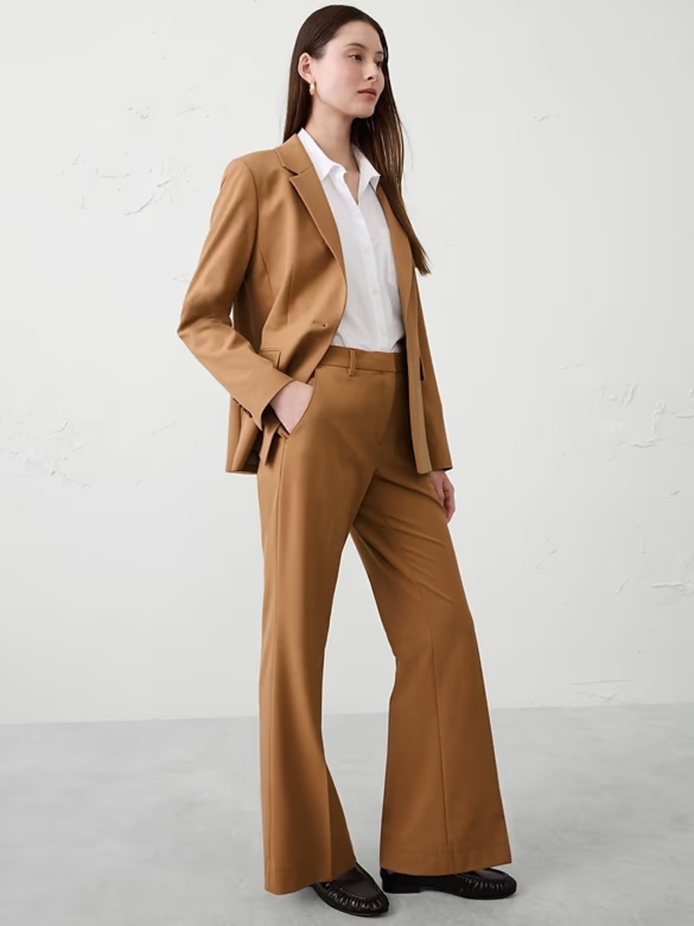 Banana Republic Sculpted Stretch Bootcut Brown Dress Pants 12P
